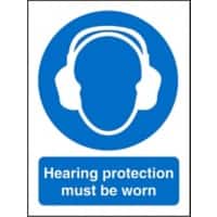 Mandatory Sign Hearing Protection Plastic Blue 20 x 15 cm