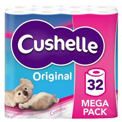 Cushelle Original Toilet Roll 2 Ply 8363033 32 Rolls of 180 Sheets