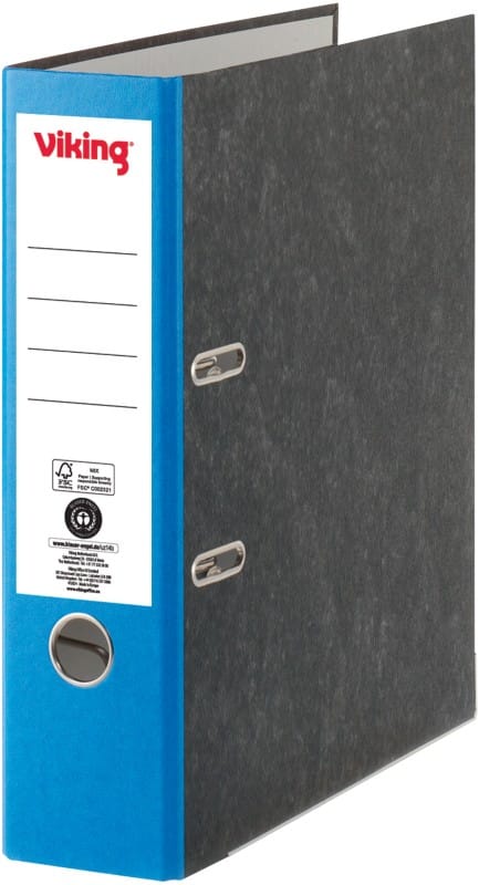 Viking Wide Lever Arch File A4 80 mm Black, Dark Blue 2 Rings Cardboard Marbled Portrait