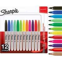 Sharpie Permanent Marker Fine Bullet 1.0 mm Assorted Pack of 12