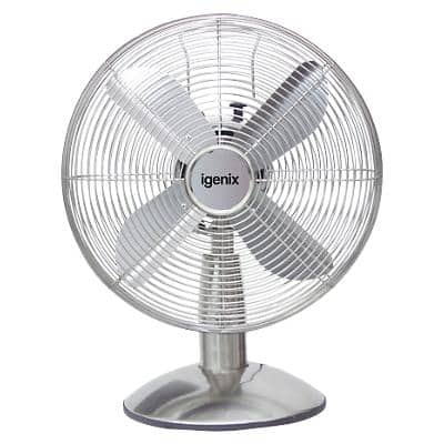 igenix Desk Fan DF1250 40 W 12 inch Silver 3 Speed Settings 59 x 39 x 56 cm