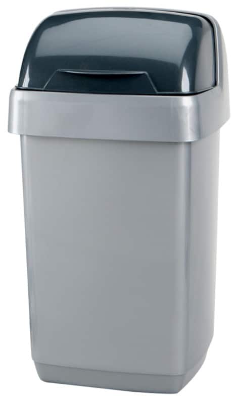 ADDIS Roll Top Bin 10 L Silver Plastic