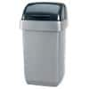 ADDIS Waste Bin Roll Top Metallic Silver 23 x 23 x 43 cm