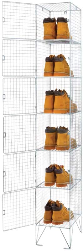 Stewart Superior Metal Locker 6 Doors Key lock 305 x 305 x 1,830 mm Silver