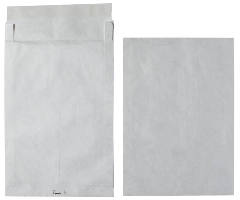 Tyvek E4 Gusset Envelopes 305 x 406 mm Peel and Seal Plain 55 gsm White Pack of 100