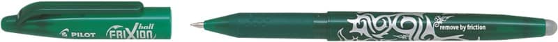 Pilot FriXion Ball non-retractable Rollerball Pen Green 0.35 mm Medium Refillable 50% Recycled Pack of 12