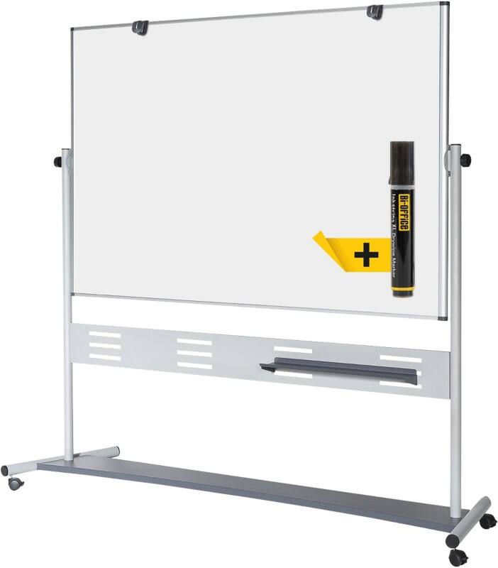 Bi-Office Evolution Mobile Whiteboard Freestanding Magnetic Lacquered Steel Double Sided 150 (W) x 120 (H) cm