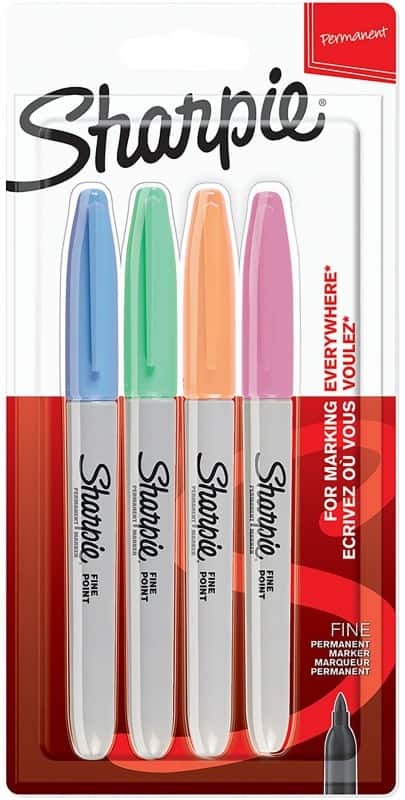 Sharpie Pastel Permanent Marker Fine Bullet  -   Assorted Non Refillable Pack of 4