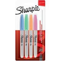 Sharpie Pastel Permanent Marker Fine Bullet 1 mm Assorted Pack of 4