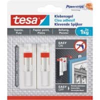tesa Adhesive Nail Powerstrips White Pack of 2 holds up to 1 kg