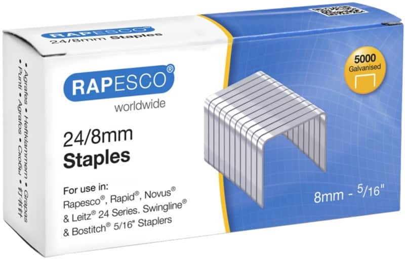 Rapesco Staples 24/8 S24807Z3 Galvanised Steel Silver Pack of 5000