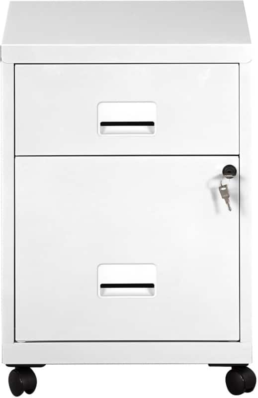 Pierre Henry Steel Filing Cabinet with 2 Lockable Drawers COMBI 530 x 400 x 400 mm White
