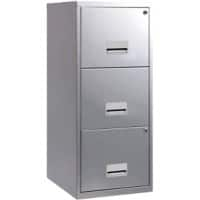 Pierre Henry Maxi Steel Filing Cabinet with 3 Lockable Drawers 400 x 400 x 930 mm Silver