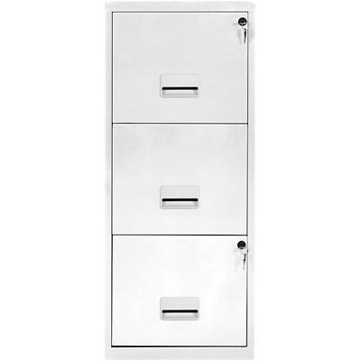Pierre Henry Steel Filing Cabinet with 3 Lockable Drawers Maxi 400 x 400 x 930 mm White