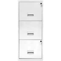 Pierre Henry Filing Cabinet with 3 Lockable Drawers Combi 400 x 400 x 930mm White