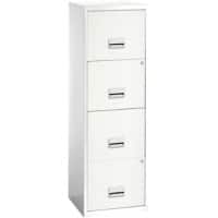 Pierre Henry Filing Cabinet with 4 Lockable Drawers Maxi 400 x 400 x 1250 mm White