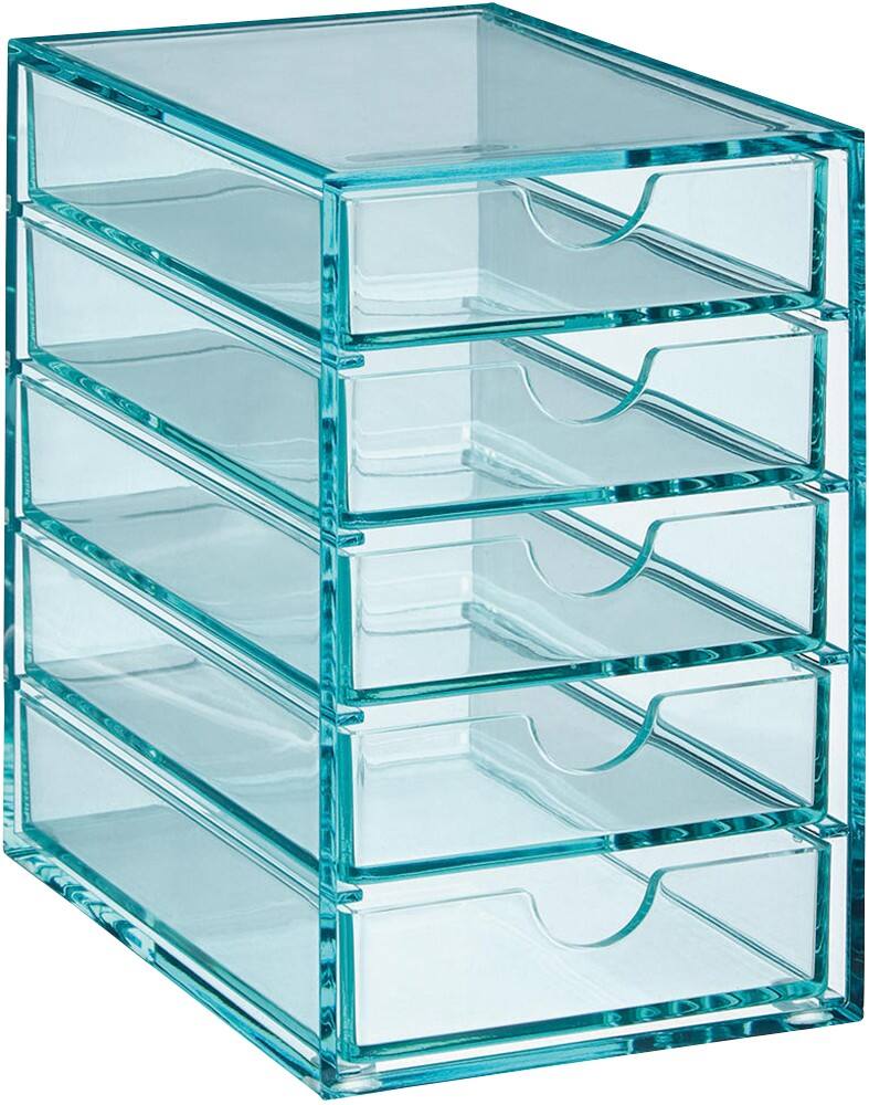 Osco Drawer Set Glass Effect Acrylic Clear 8 8 X 13 1 X 13 5 Cm
