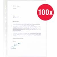 Punched Pockets A4 Clear Transparent 55 microns PP (Polypropylene) Top 11 Holes Pack of 100