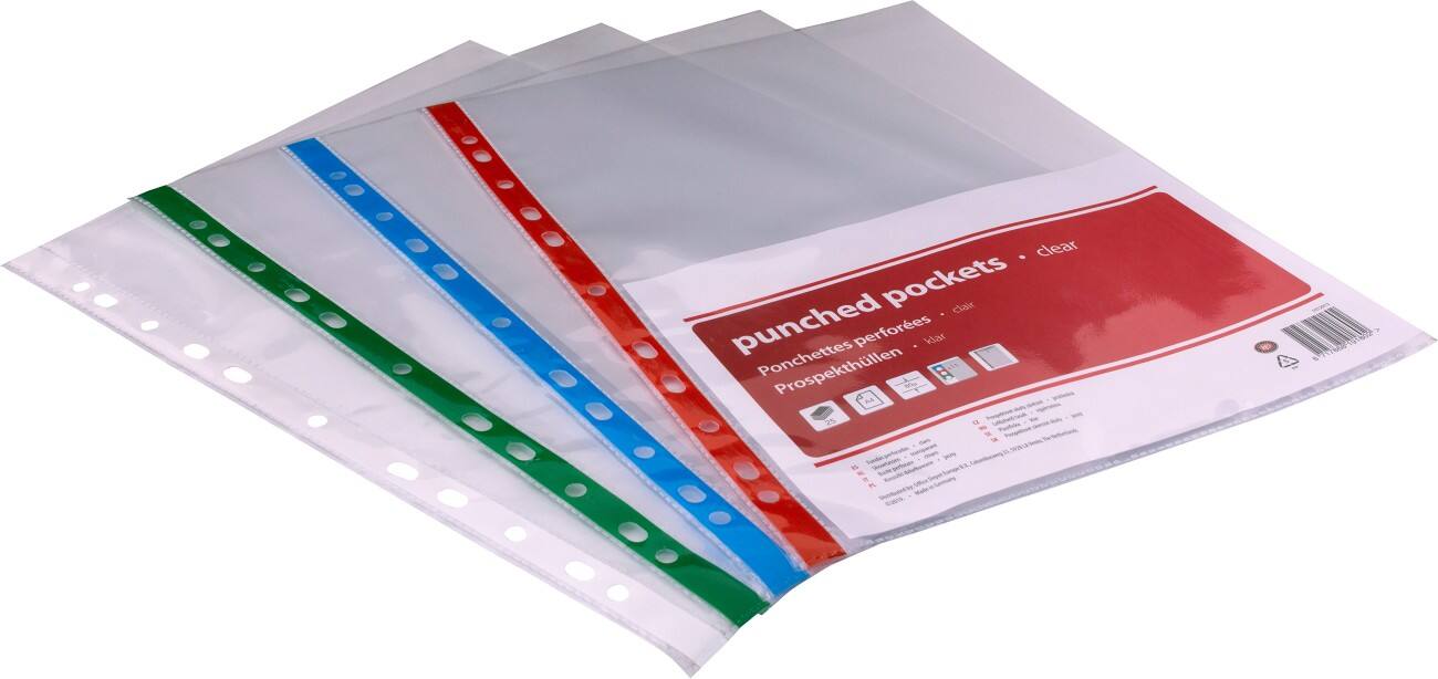 Viking Punched Pockets A4 Clear Transparent 80 Microns Polypropylene ...