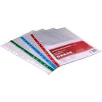 Office Depot Punched Pockets A4 Clear 80 Micron Assorted colours Pack of 25
