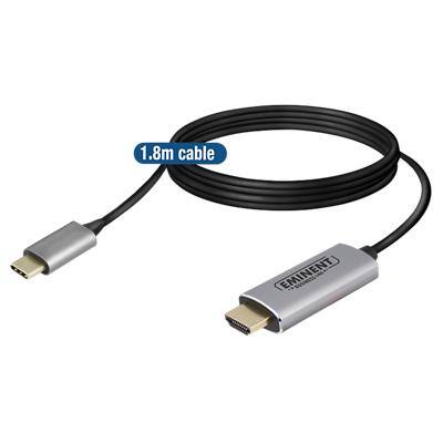 Eminent USB Type-C to HDMI 4K Connection Cable AB7874 Black, Grey