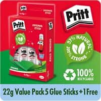 Pritt Glue Stick 22g Value Pack 5 + 1 Free