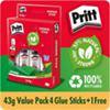 Pritt Glue Stick 43g Value Pack 4 + 1 Free
