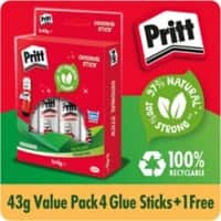 Pritt Glue Stick 43g Value Pack 4 + 1 Free