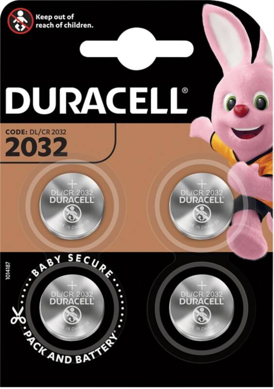 Duracell Coin cell Specialty CR2032 CR2032 Lithium Manganese Dioxide (Li-MnO2) 3 V 4 Pack of 4 