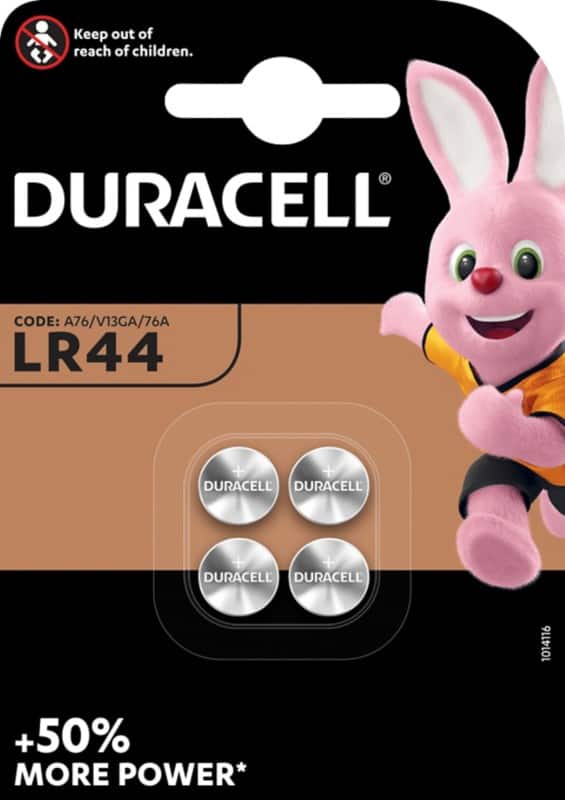 Duracell Button Cell LR44 Batteries 4LR44 1.5V Alkaline Pack of 4