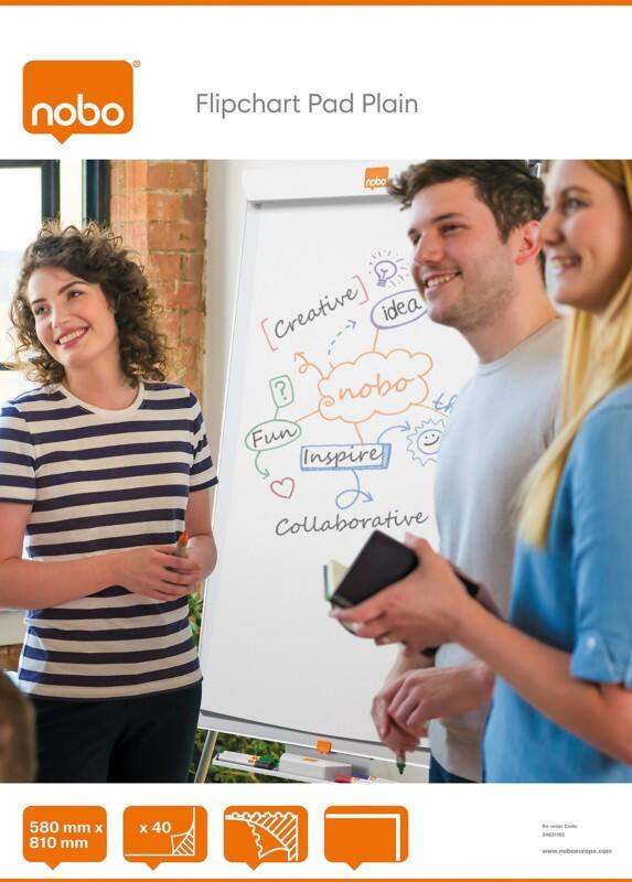 Nobo Flipchart Pad Plain A1 60 gsm 40 Sheets