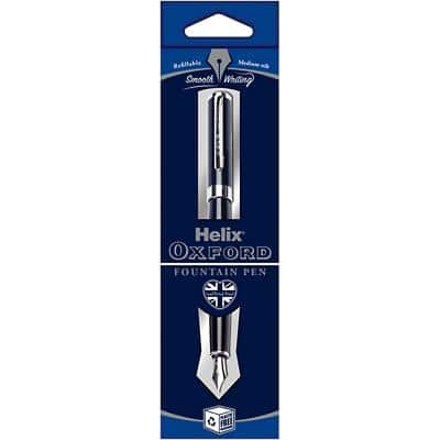 Helix Oxford Fountain Pen Blue Barrel Medium Blue