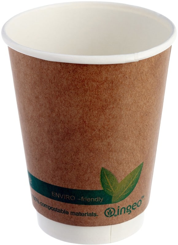 DISPO Disposable Cup Paper 355 ml 89 mm Brown Pack of 25