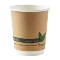 DISPO Cups Compostable Paper 227ml Brown Pack of 25