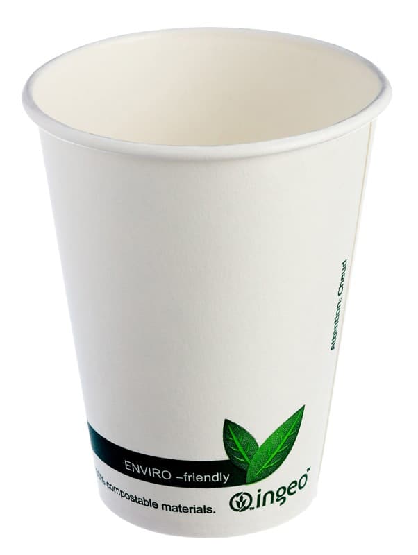 DISPO Cups Compostable Paper 340ml White Pack of 50