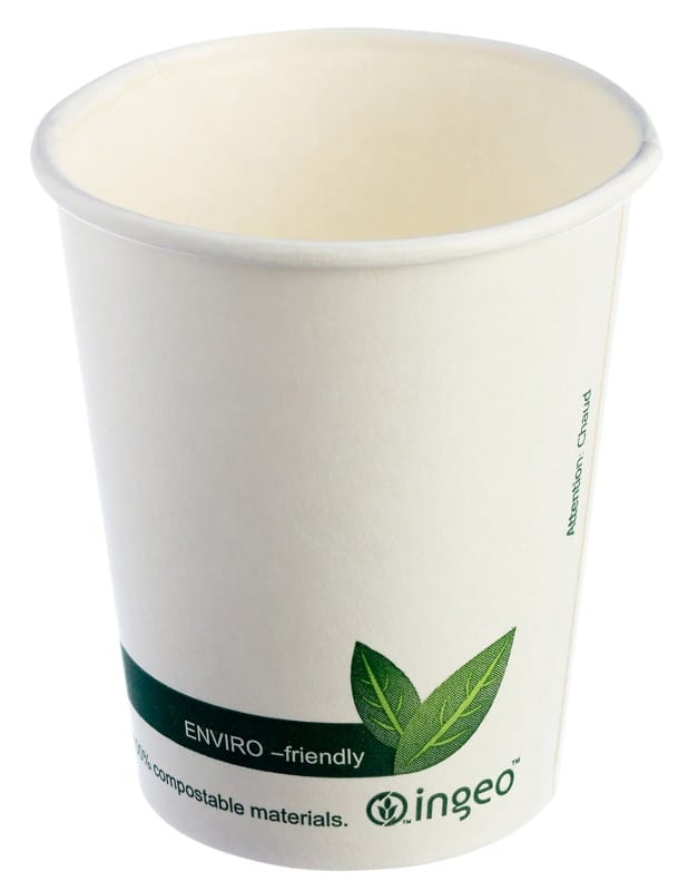 DISPO Disposable Cups Compostable Paper 227ml White Pack of 50