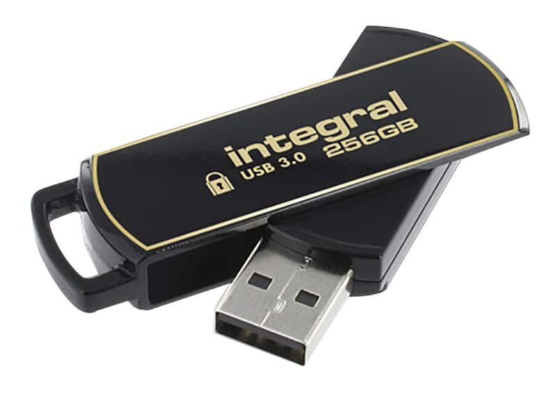 Integral Secure 360 Flash Drive 256 GB Black, Gold