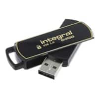 Integral USB 3.0 Flash Drive Secure 360 64 GB Black, Gold