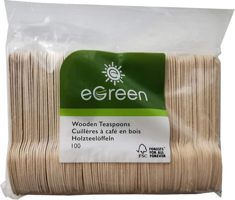 eGreen Disposable Spoon Wood Brown 110 mm Pack of 100