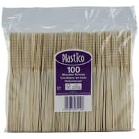 Plastico Disposable Knives Birchwood 2.1 x 0.2 x 16.5cm Brown Pack of 100