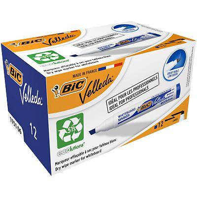 BIC 1751 Whiteboard Marker Medium Chisel Blue Pack of 12