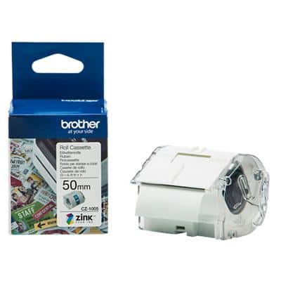 Brother CZ-1005 Authentic Label Tape Self Adhesive White 50 mm  x 5m