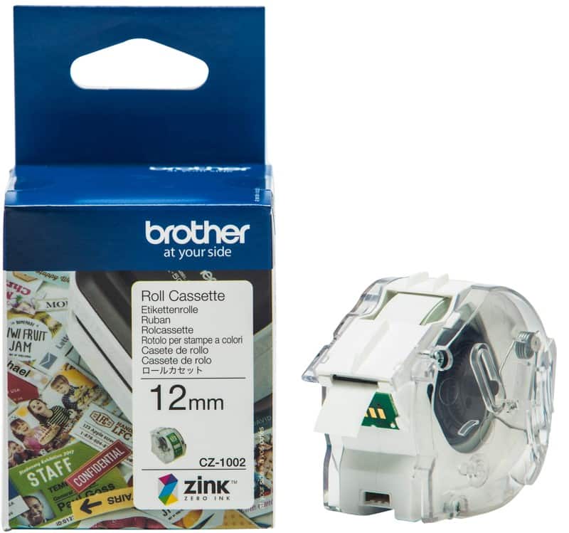 Brother CZ-1002 Authentic Label Tape Self Adhesive White 12 mm  x 5m