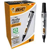 BIC Marking 2300 Permanent Marker Medium Chisel 3.7 mm - 5.5 mm Black Pack of 12
