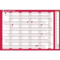 SASCO Mounted Annual Planner 2025 English 91.5 (W) x 61 (H) cm Red