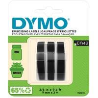 Dymo 3D Embossing Label Tape S0847730 White on Black 9 mm x 3 m Pack of 3