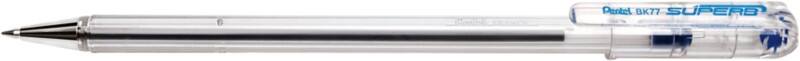Pentel Superb Fine Point BK77 Non-retractable Rollerball Pen Blue 0.35 mm Fine Rollerball Non Refillable Pack of 12