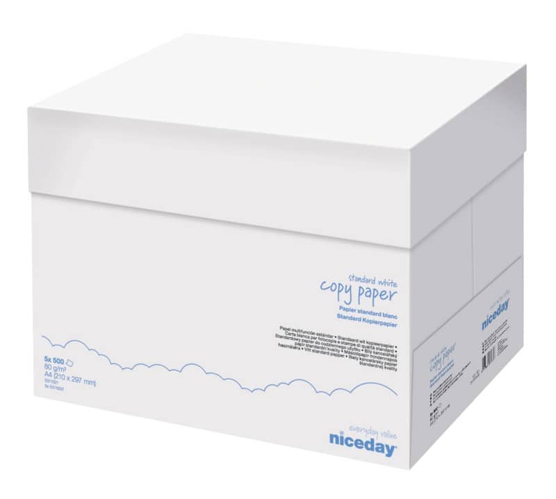 Niceday copy a4 printer paper white 80 gsm 5 packs of 500 sheets