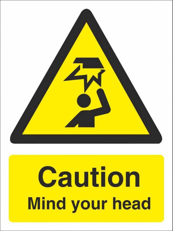 Adhesive Sign Caution Mind Your Head Vinyl 15 x 20 cm