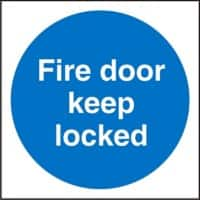 Fire Door keep locked vinyl adhesive sign 100MM X 100MM 